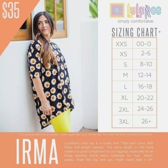 LulaRoe Irma Tunic Top Aztec Red M - Picture 6 of 7